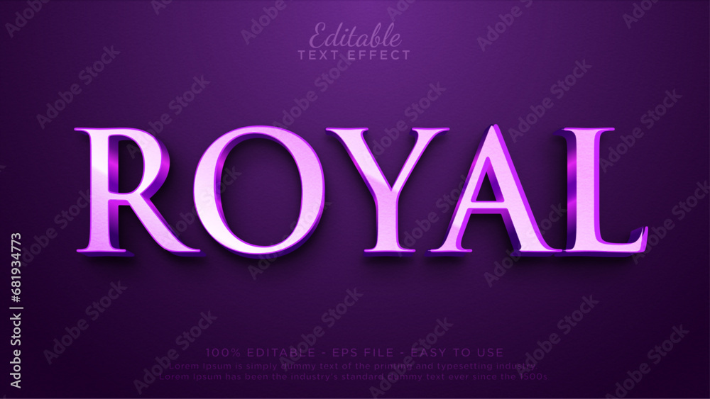 Editable text effect - Royal purple text effect mockup