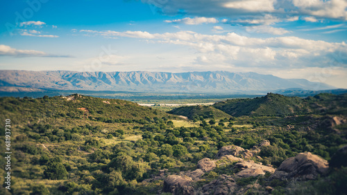 Traslasierra valley seen from Cura Brochero, Córdoba, Argentina photo