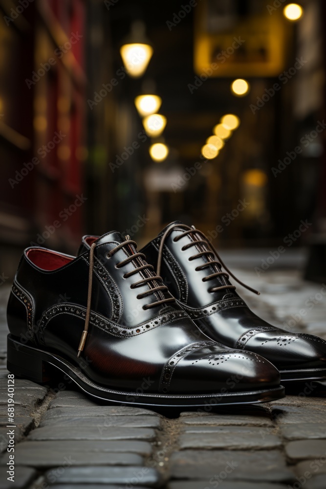 Photo Realistic of an Executive in a Well-Tailored Suit and Polished Leather Shoes, Generative AI 