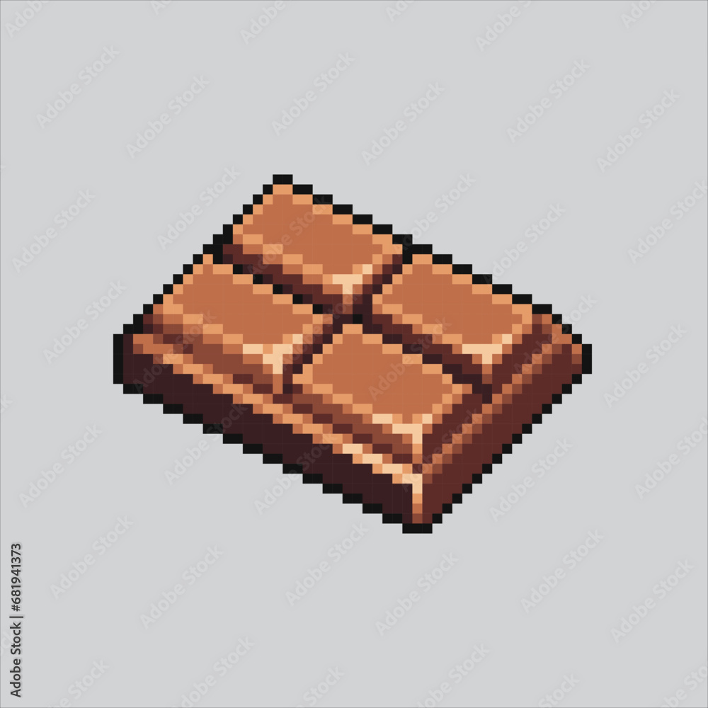 Vetor de Pixel art illustration Chocolate bar. Pixelated Chocolate Bar ...