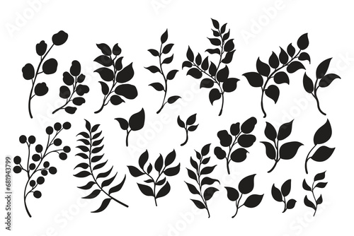 Set of hand drawn decorative elements. Vector illustration