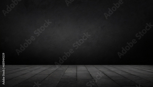 Dark Floor Background Black Empty Space for display your products  black Concrete Surface Ground Texture.