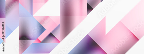 Vivid abstraction unfolds. Triangles in seamless harmony, composing dynamic geometric backdrop. Interplay of angles and hues forms captivating tapestry, evoking modernity and artistic allure
