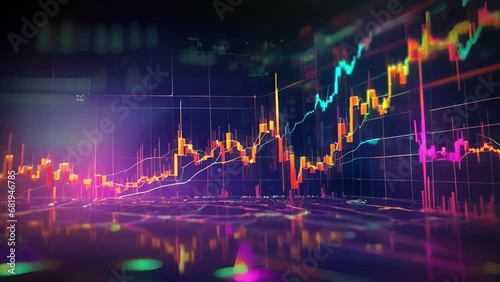 A vibrant and dynamic stock market graph reflecting a strong bullish trend for investors in the crypto currency market. . photo