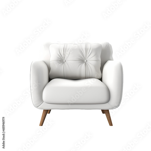 Single sofa on transparent background, white background, isolated, stool illustration
