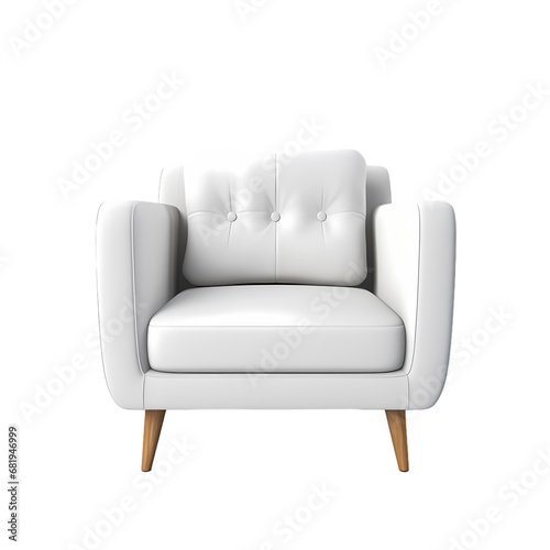 Single sofa on transparent background, white background, isolated, stool illustration