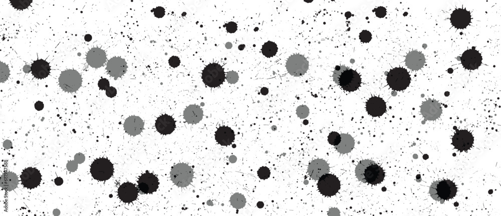 Paint textures and patterns illustration. Ink drops textures illustration.