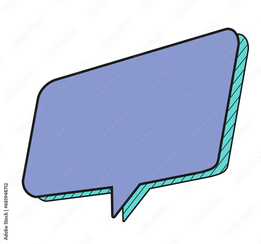 Retro sticker box chat pop art style 90s
