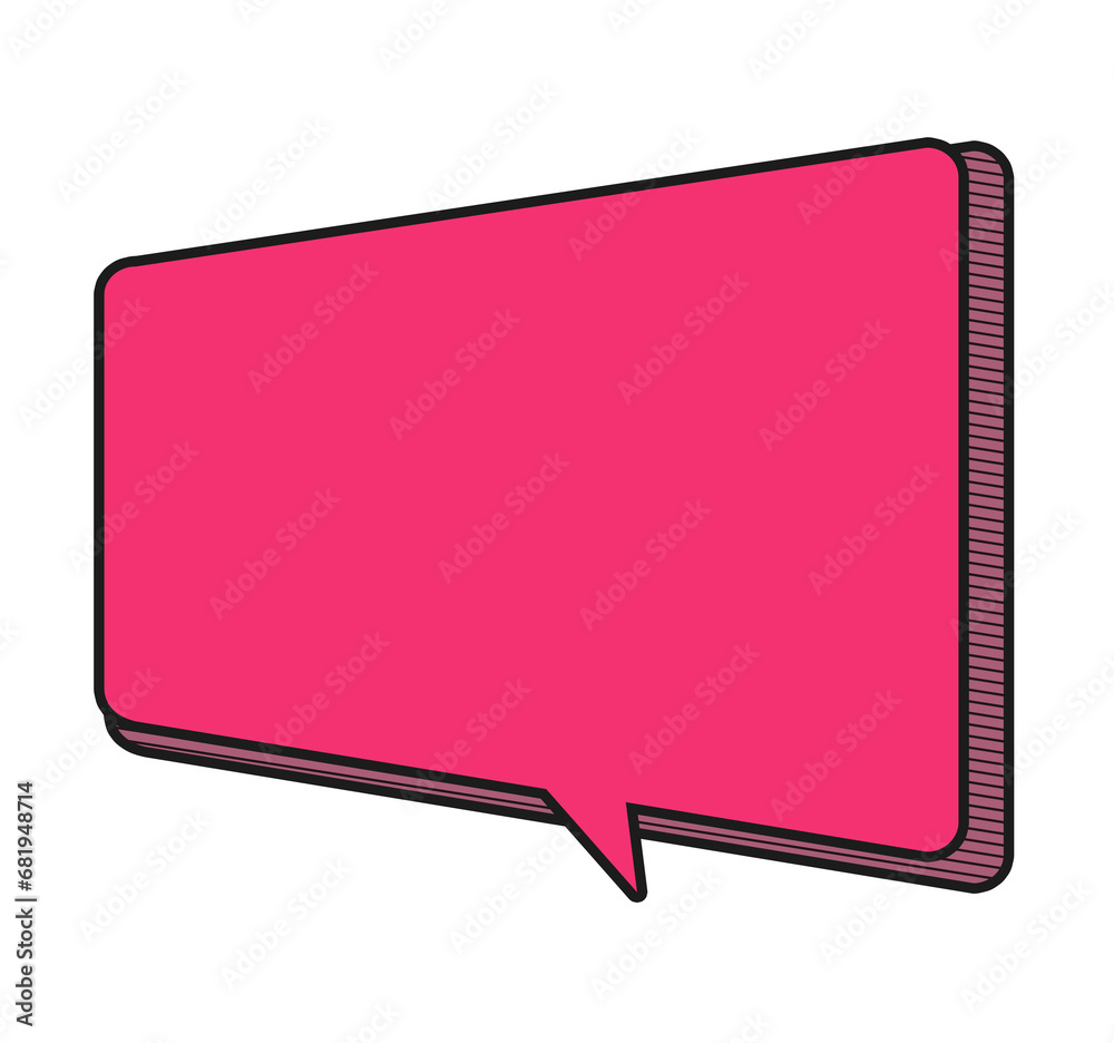 Retro sticker box chat pop art style 90s