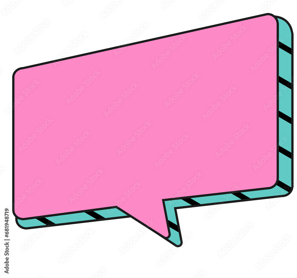 Retro sticker box chat pop art style 90s