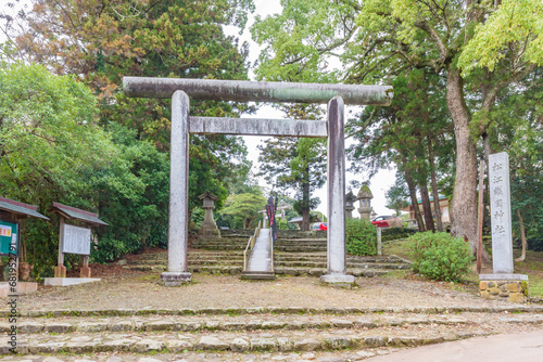 Torii gate in the Shimane Castle, Matsue City, Shimane Prefecture, Japan. photo