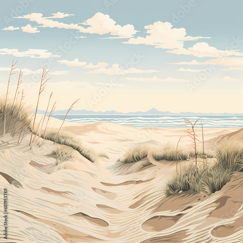 linear representations of sandy coastal dunes