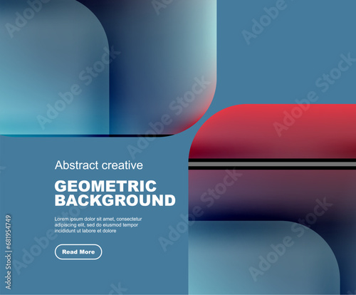 Round square geometric abstract background photo