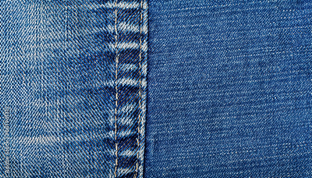 Denim blue jeans fabric texture. Raw blue denim background. Classic blue Denim jeans cloth detail Denim blue jeans fabric texture. Raw blue denim background. Classic blue Denim jeans cloth detail