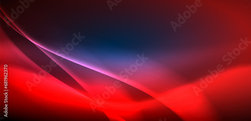 Dynamic waves in ethereal glow of neon lights. Concept merges fluidity of motion with vibrant allure of neon, crafting entrancing backdrop that embodies both vitality and futuristic sophistication