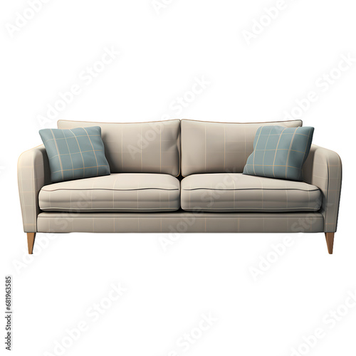 Fabric sofa on transparent background, white background, isolated, stool illustration © ting