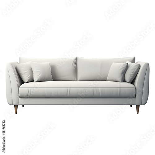 Fabric sofa on transparent background, white background, isolated, stool illustration