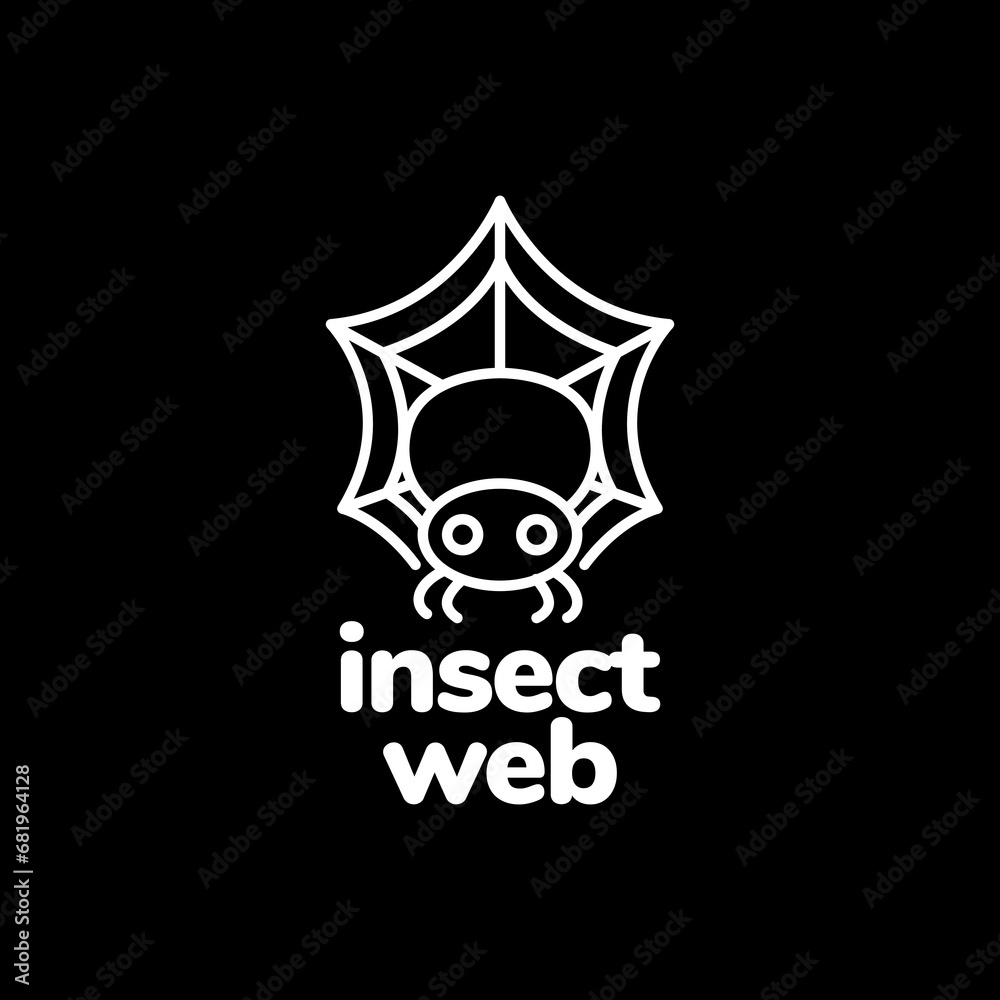 window spider web mascot cartoon cute line style modern minimal simple logo design vector icon illustration window spider web mascot cartoon cute line style modern minimal simple logo design vector icon illustration