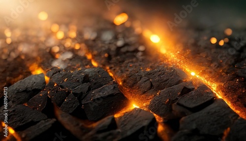Coal pieces close-up macro shot texture background photo