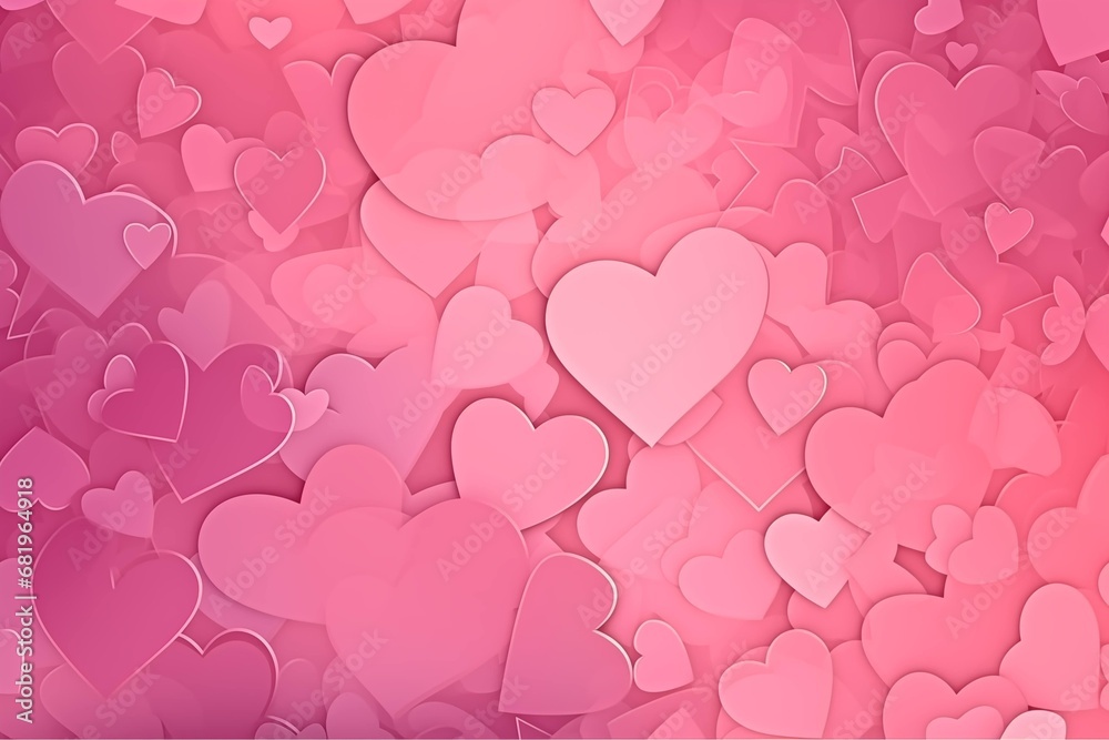 Abstract background with hearts in soft pink tones