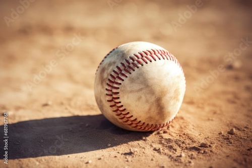 Majestic Baseball at Rest on the Baseball Field Waiting for the Next Generative AI