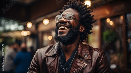 A black man holding an ice cream cone