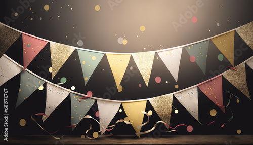 Sweet birthday pennants pennant flag party festive decorative triangle colours colourful happy celebration pattern texture illustration line doodle graffiti drawing fun lovely cute customizable photo