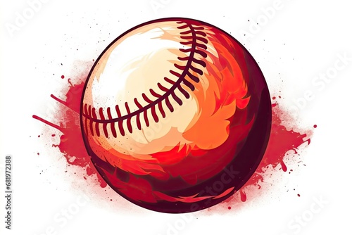 Wallpaper Mural Vibrant Red and White Baseball on a Clean White Background Generative AI Torontodigital.ca