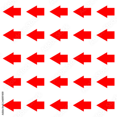 三角部分が大きい赤い矢印　25個セット photo