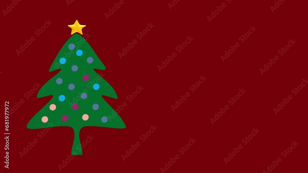 Animated background illustration of a Christmas tree with twinkling lights animation Animated background illustration of a Christmas tree with twinkling lights animation