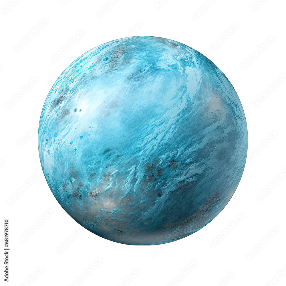 Obraz premium Sky Blue Planet Isolated on Transparent or White Background, PNG