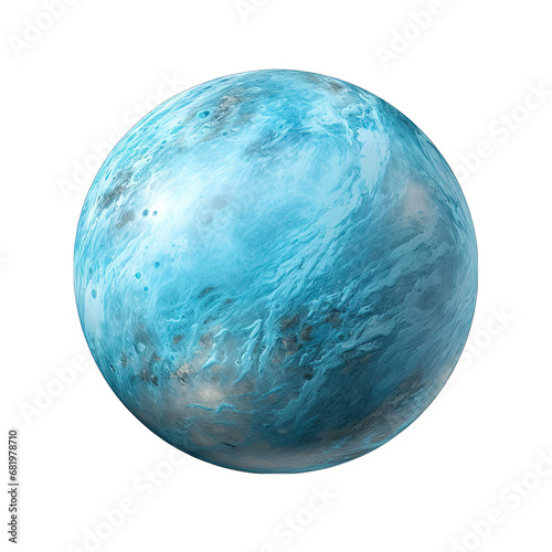 Sky Blue Planet Isolated on Transparent or White Background, PNG