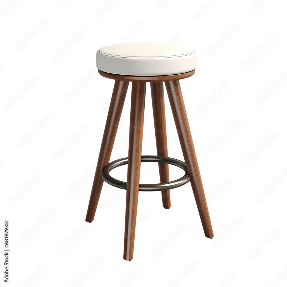 Stool on transparent background, white background, isolated, chair illustration Stool on transparent background, white background, isolated, chair illustration