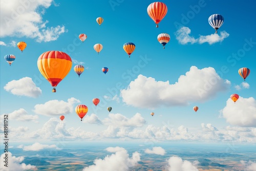 Colorful Delight. Air Balloons Adorn the Sky in a Mesmerizing Symphony of Exquisite Hues.