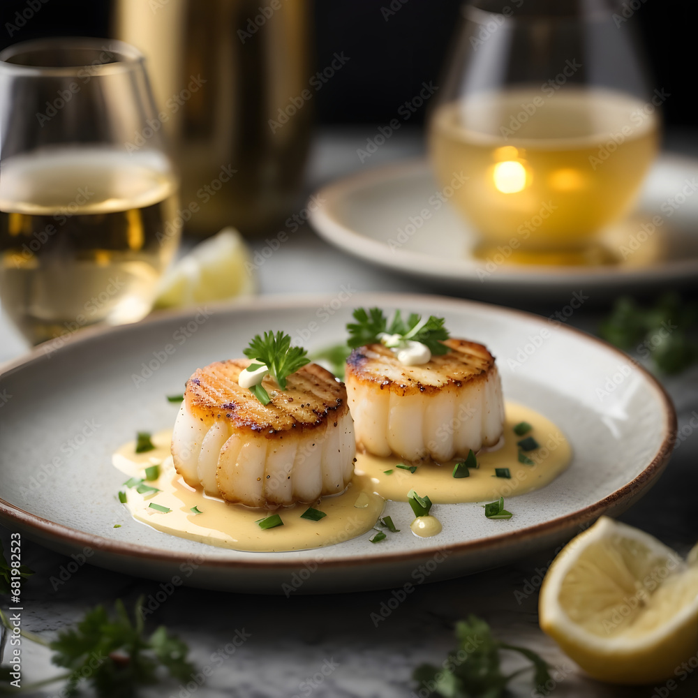 Seared Scallops with Champagne Beurre Blanc - Elegant Seafood Extravaganza