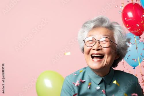 Happiness Asian senior woman in party celebration © kheat