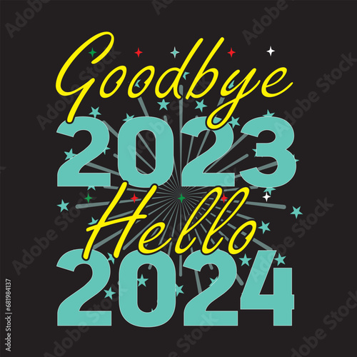 good 2023 hello 2024 t shirt design