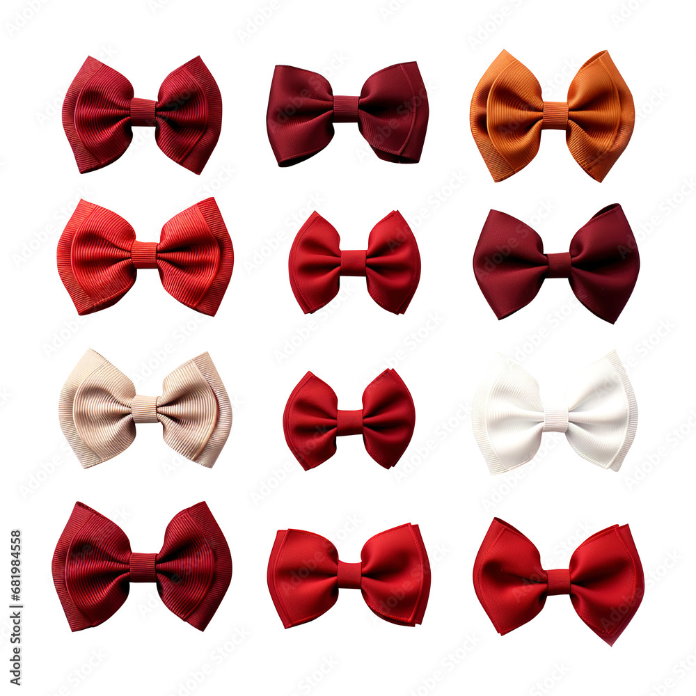 set of red bows