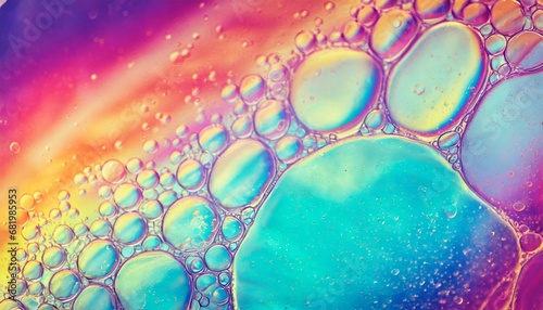 Soap bubble macro shot unique colorful background