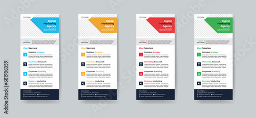 Modern creative corporate business dl flyer or rack card layout concept background flyer brochure cover template for grow up your business to the next level