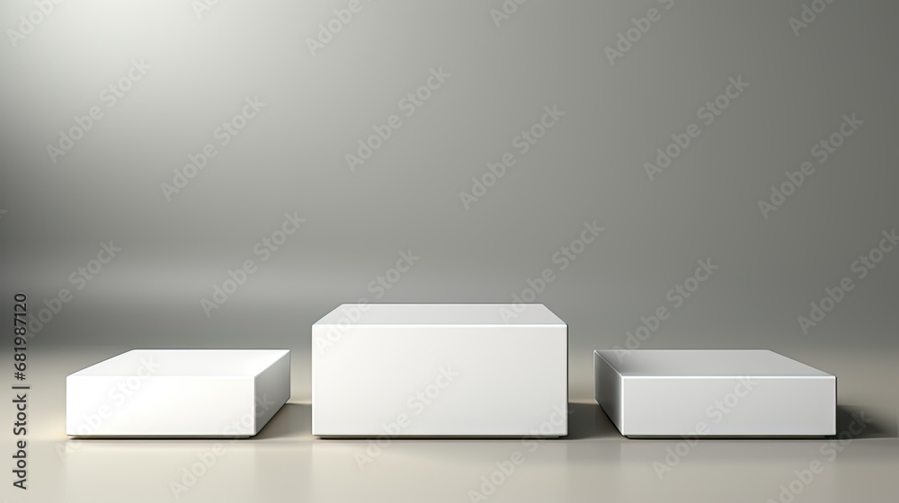 White Square Podiums in Vector for Product Presentation White Square Podiums in Vector for Product Presentation