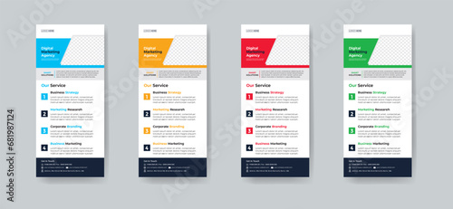 Modern creative corporate business dl flyer or rack card layout concept background flyer brochure cover template for grow up your business to the next level