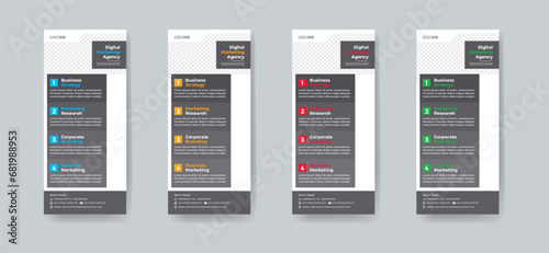 Modern creative corporate business dl flyer or rack card layout concept background flyer brochure cover template for grow up your business to the next level