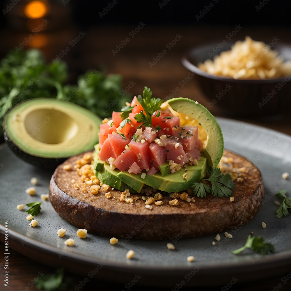 Tuna Tartare with Avocado and Sesame Crisps Tuna Tartare with Avocado and Sesame Crisps