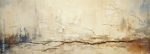 Abstract Textured Painting with Beige  Brown  and Gray Hues