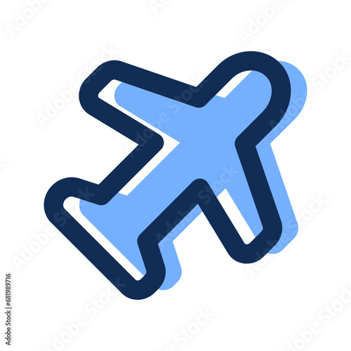 plane filled line icon