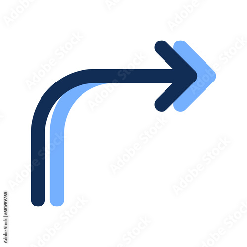 turn right filled line icon