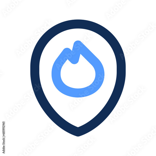 fire station outline color icon
