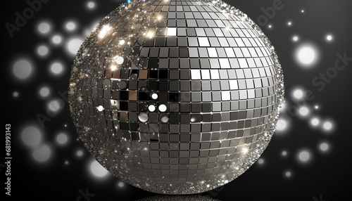 Silver sco Ball facet grey money mirror disco dance club gold party spangle shiny sparkling background flier cardboard card poster evening festive competition night music musical year 70 80 90 photo