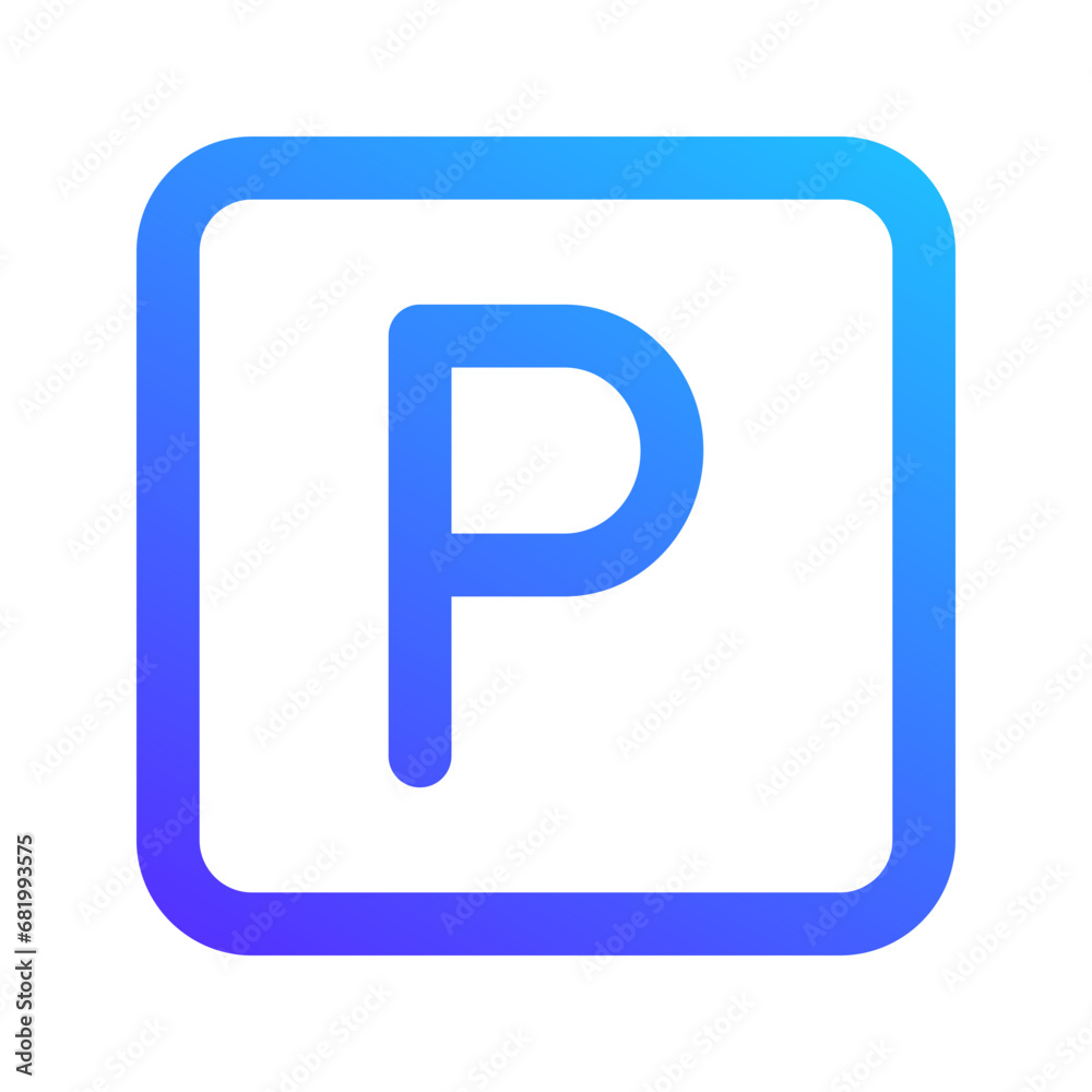 parking area gradient line icon parking area gradient line icon